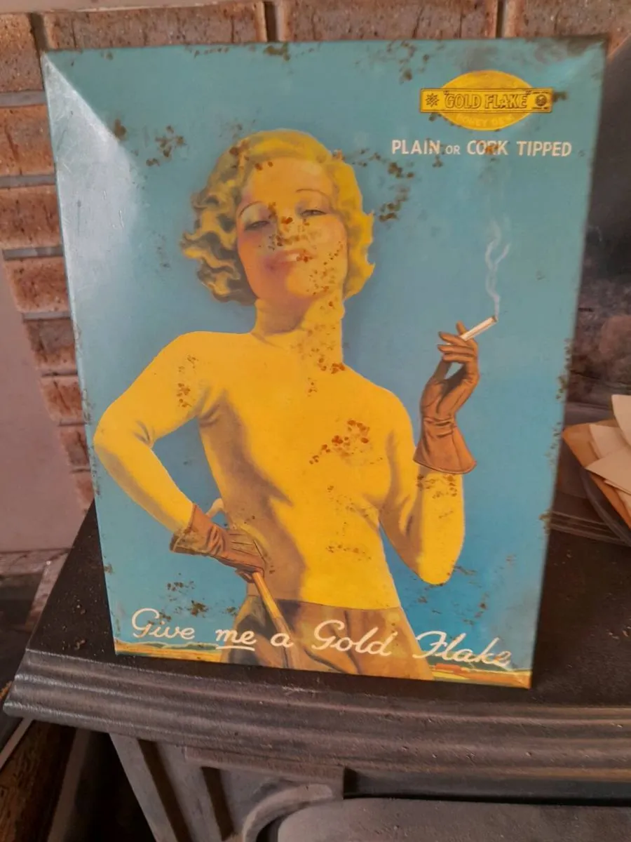 Vintage gold flake show card sign - Image 2