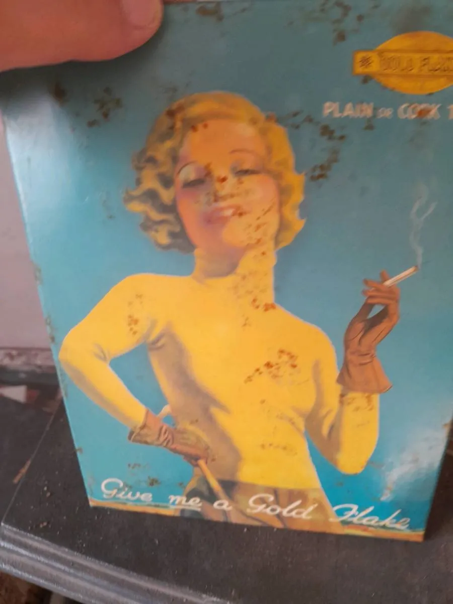 Vintage gold flake show card sign - Image 4