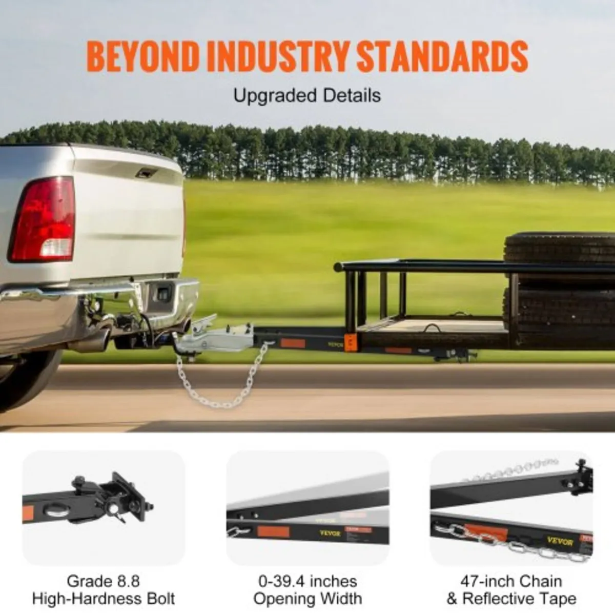 Tow Bar, 5500 lbs Towing Capacity with Chains, Pow - Image 2