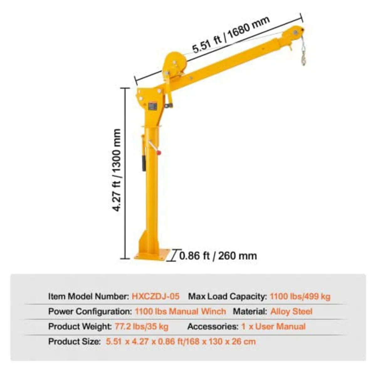 Pickup Truck Crane, Folding Truck-Mounted Bed Cran - Image 3