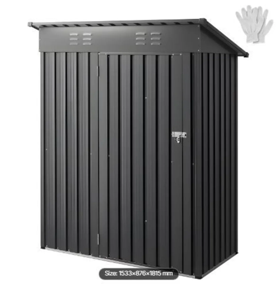 1533 x 876 x 1815 mm Metal Garden Shed, - Image 3