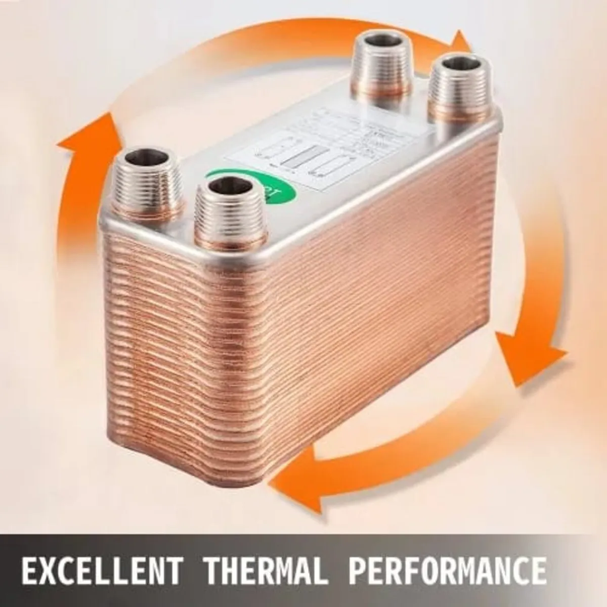 Heat Exchanger 3/4” MNPT Ports Brazed Plate Heat E - Image 2