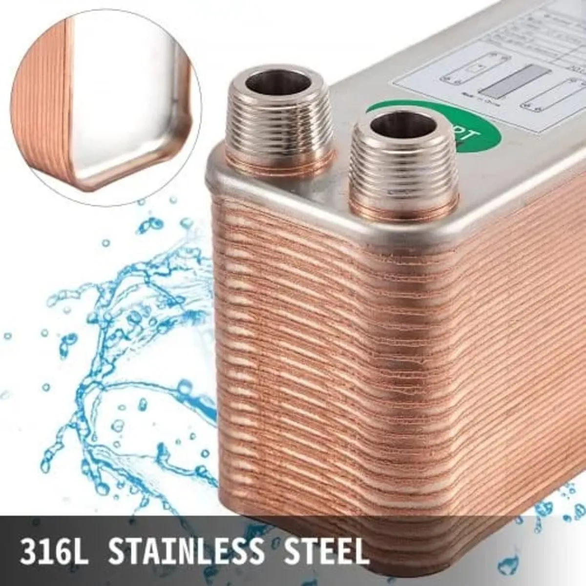 Heat Exchanger 3/4” MNPT Ports Brazed Plate Heat E - Image 4