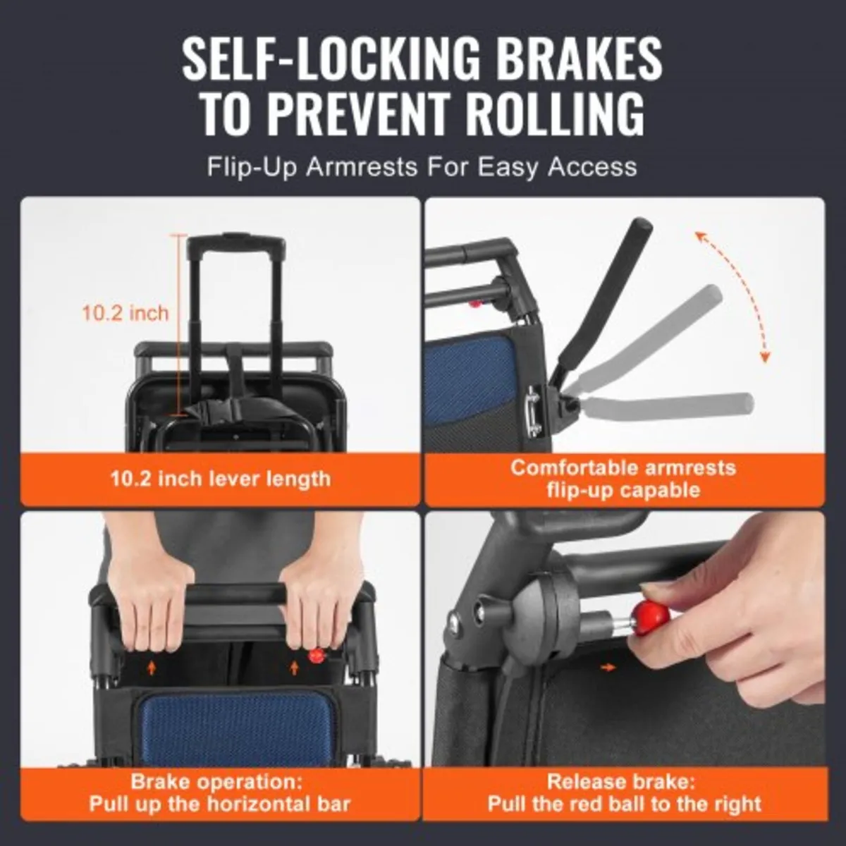 Wheelchair Aluminum Alloy Transport Chair Foldable - Image 4