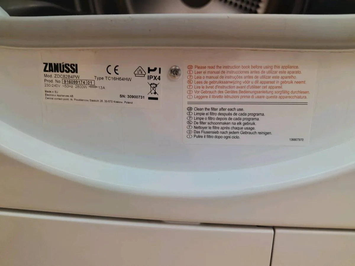 Zanussi Dryer (condenser dryer) - Image 2