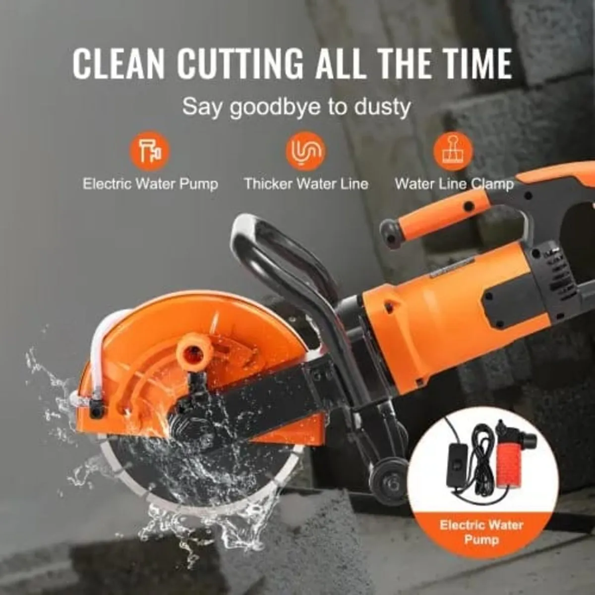 9"/22.9 cm Electric Concrete Saw Wet/Dry Saw Cutte - Image 3