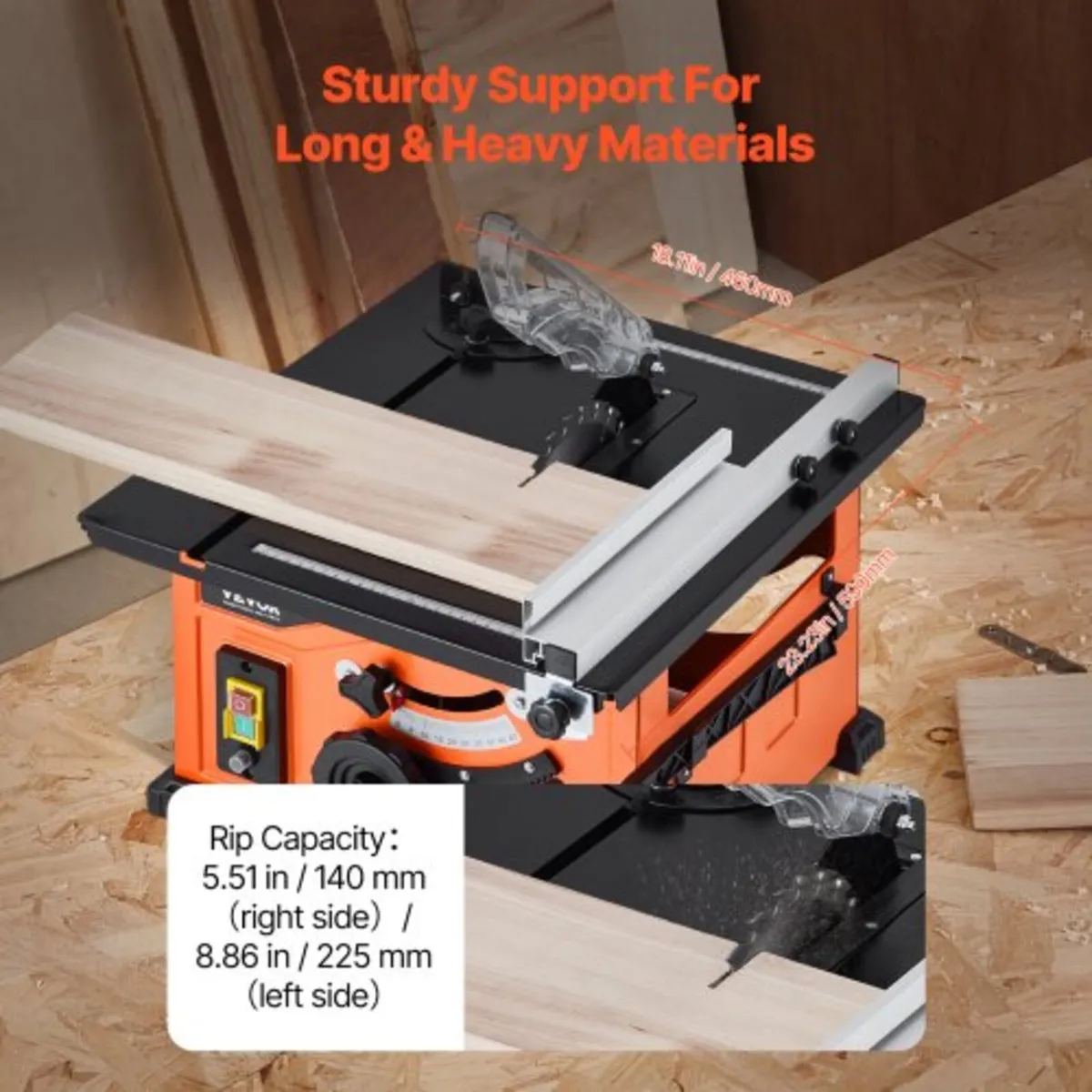 Table Saw for Jobsite, 210 mm, 1200W Portable Comp - Image 2