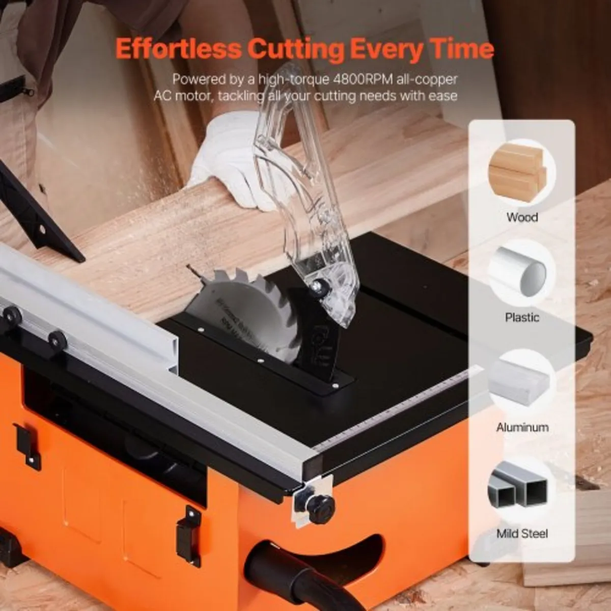 Table Saw for Jobsite, 210 mm, 1200W Portable Comp - Image 3