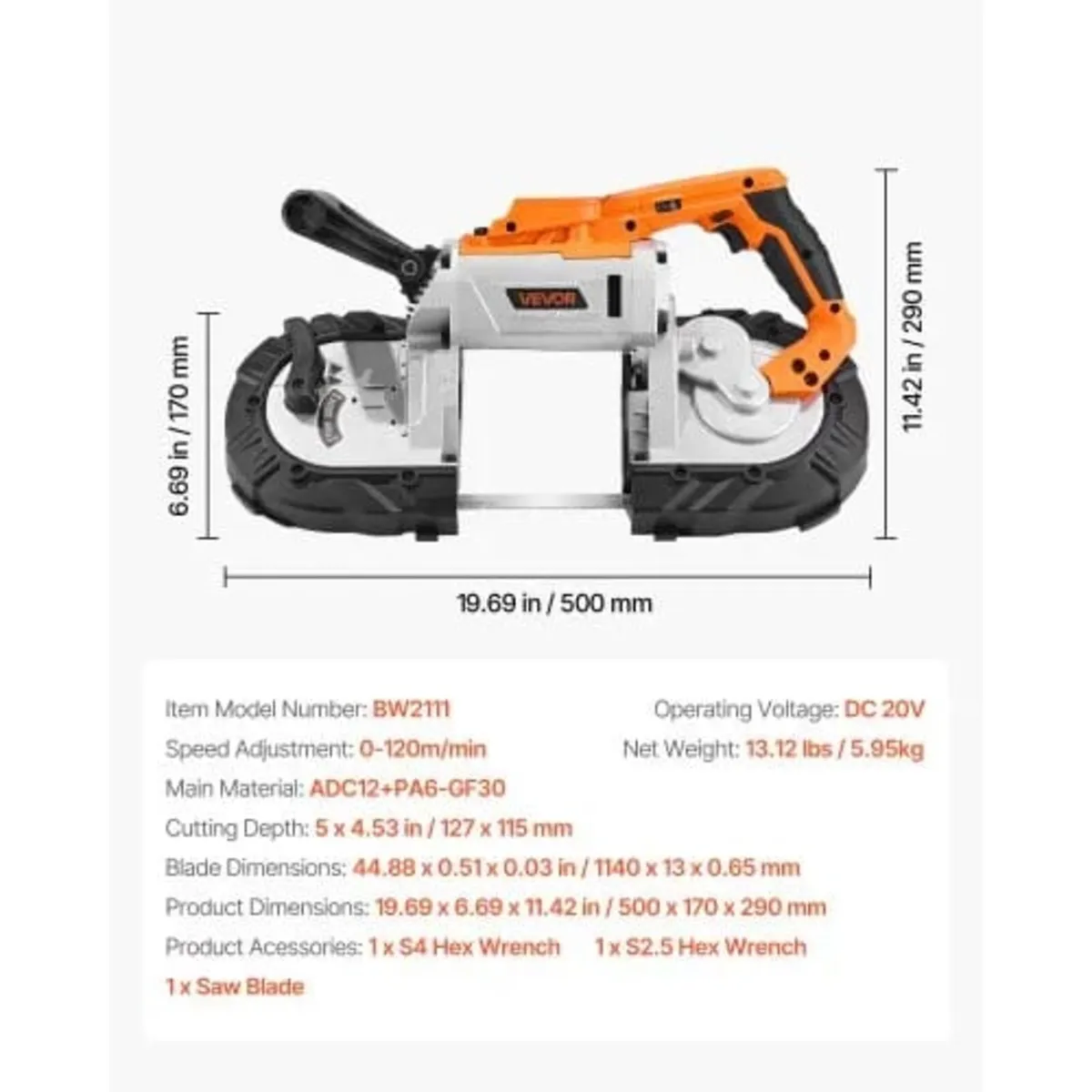 Portable Band Saw, 127 mm x 115 mm Cutting Depth, - Image 4