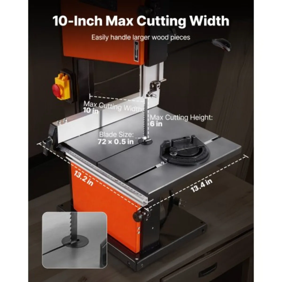 Band Saw, 254 mm, Two-Speed Benchtop Bandsaw with - Image 2