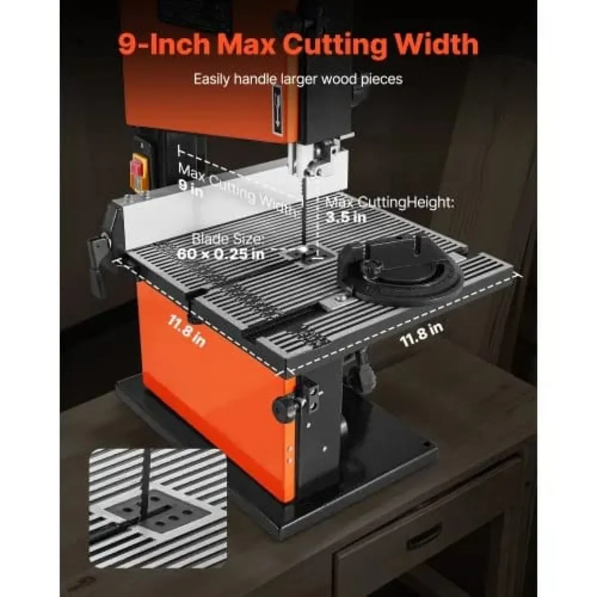 Band Saw, 229 mm, Woodworking Benchtop Bandsaw wit - Image 3