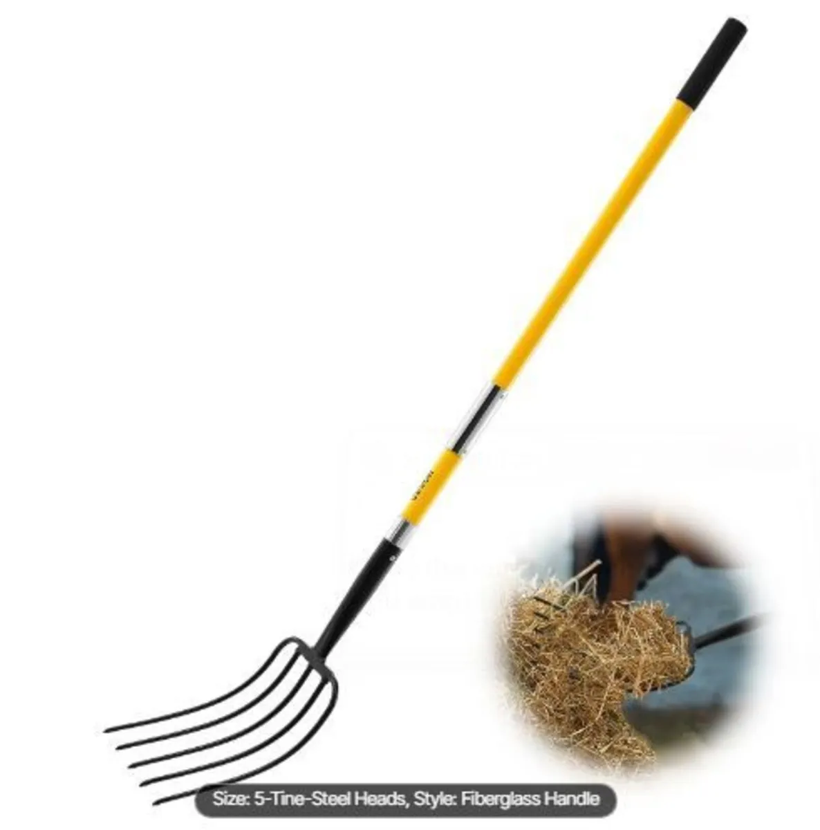 Garden Fork, 5-Tine Gardening Pitchfork - Image 1