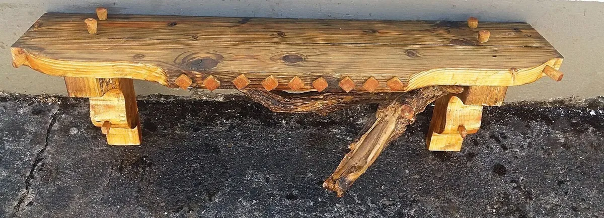 Rustic driftwood stove mantle / floating shelf - Image 4