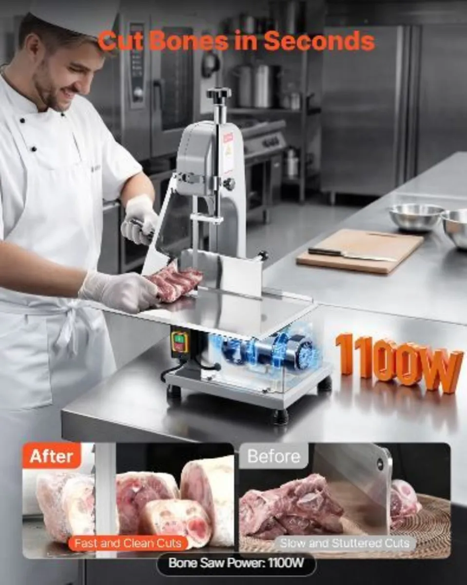 Commercial Electric Meat Bandsaw, 1100W - Image 2