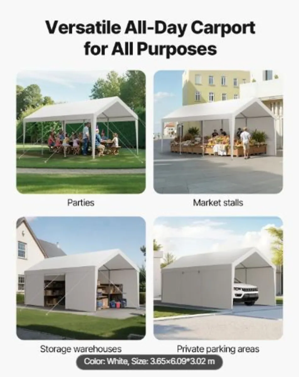 Carport, 12 x 20 FT Outdoor Car Canopy - Image 4