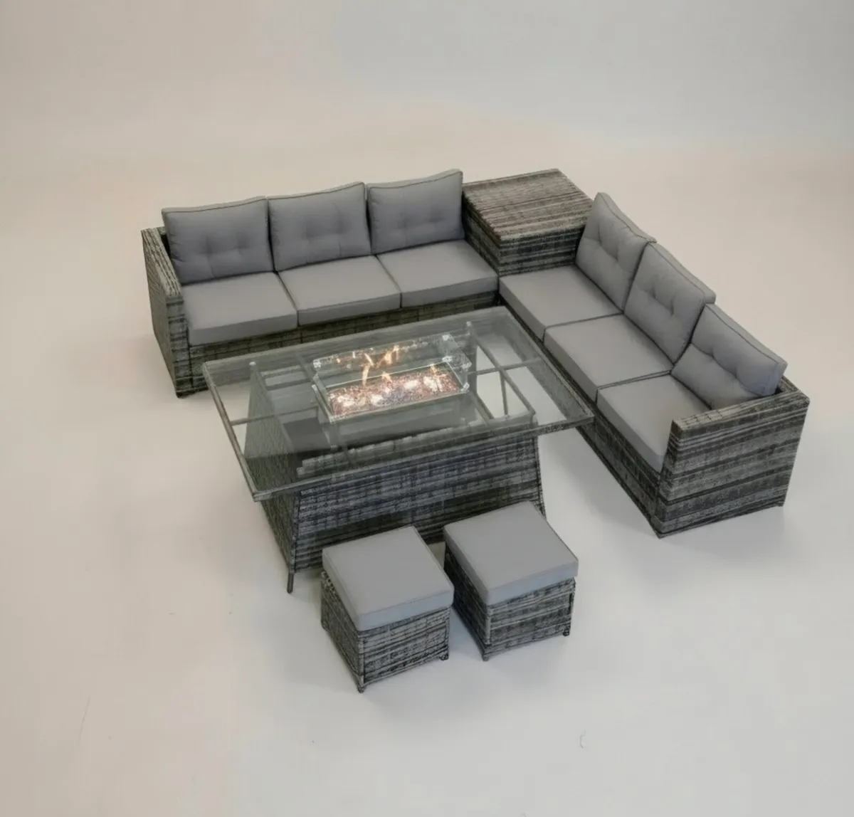 L shape garden furniture with gas firepit new - Image 2