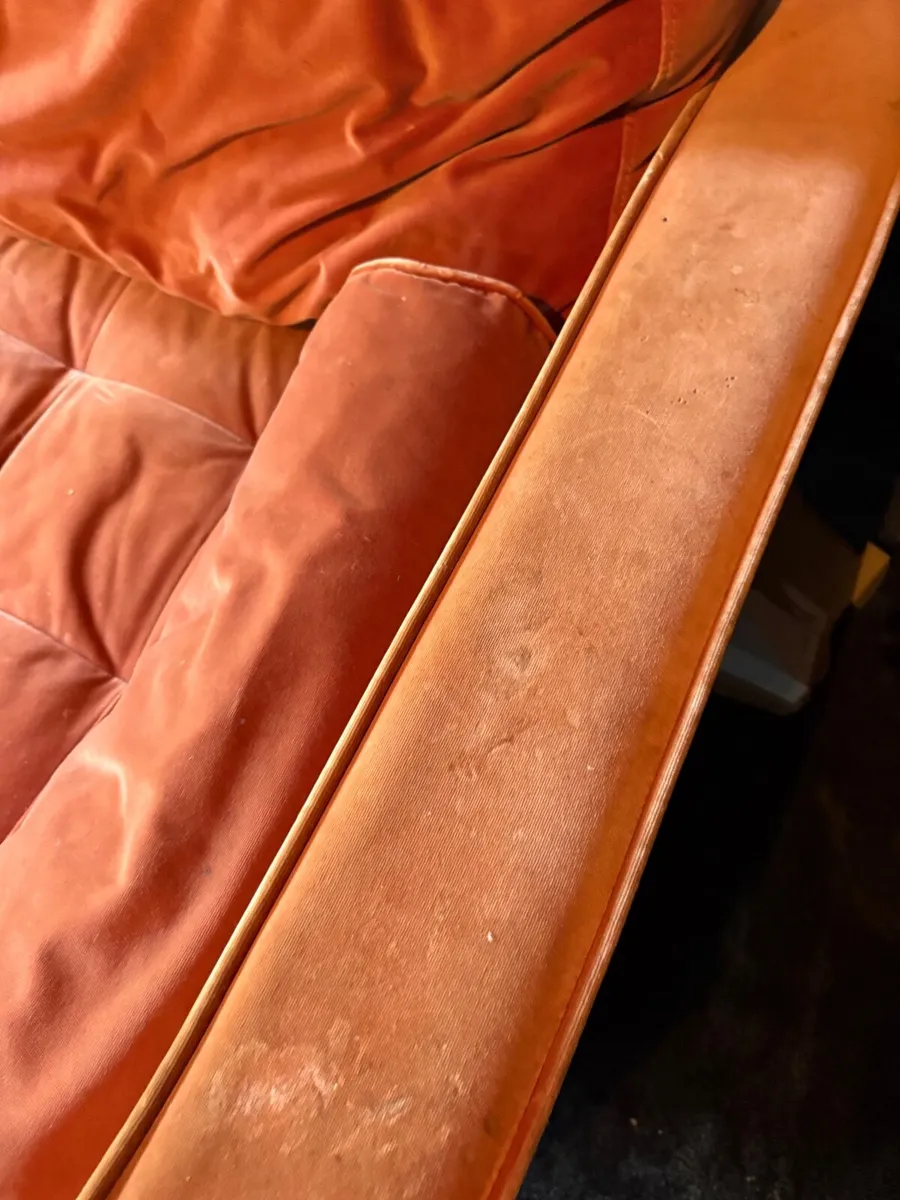 Velvet Orange Sofa - Image 2