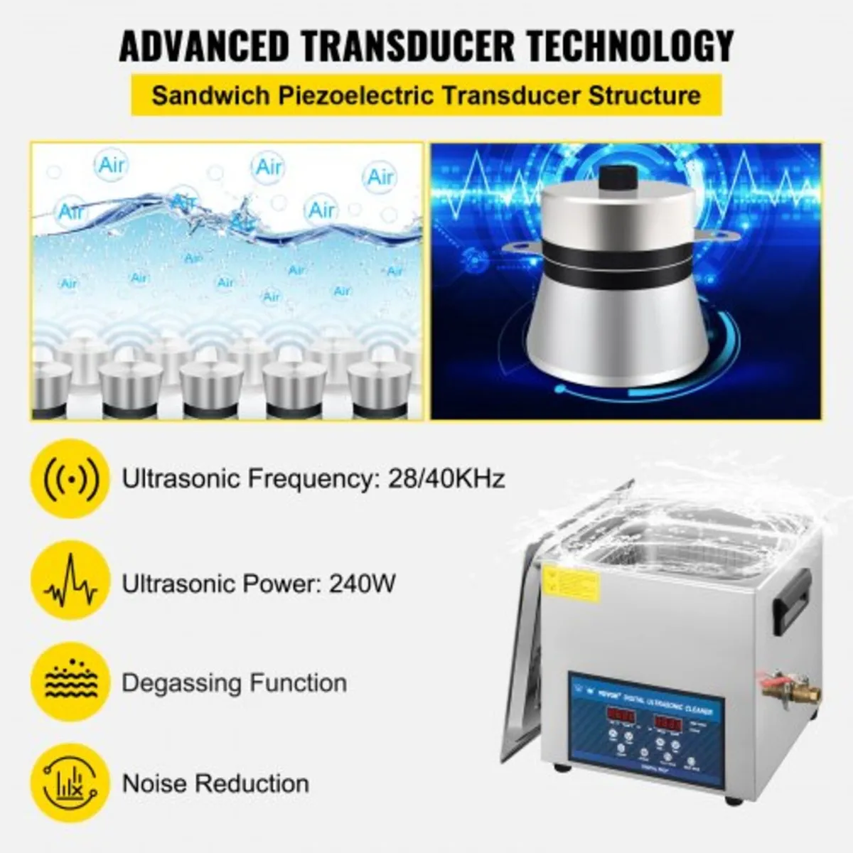 10L Ultrasonic Cleaner Dual Frequency Ultrasonic C - Image 2