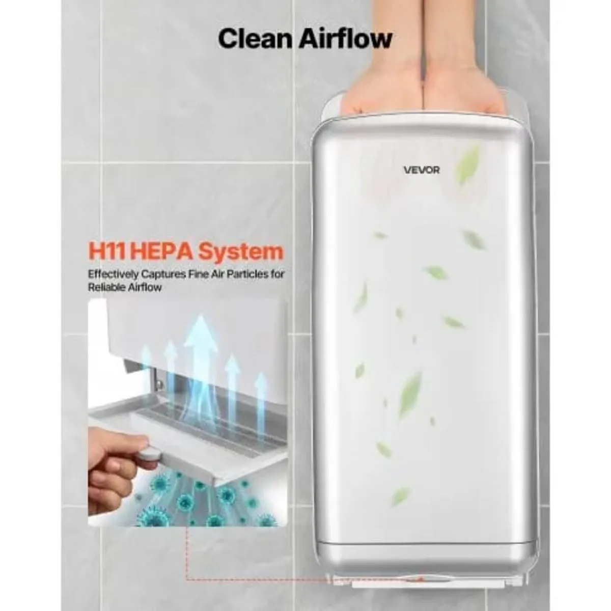 Vertical Hand Dryer, Hand Dryers with HEPA Filter, - Image 4