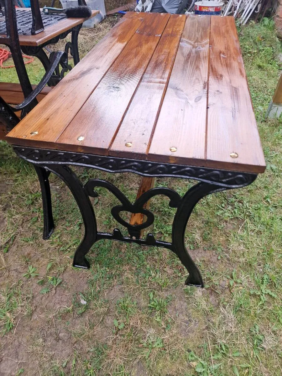 Garden table cast iron - Image 2