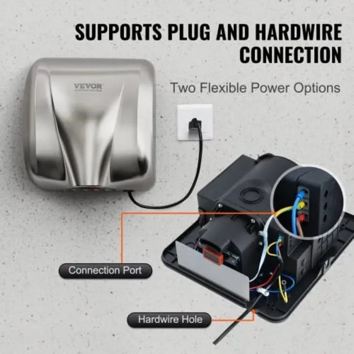 Heavy Duty Commercial Hand Dryer, 1800W Automatic - Image 2