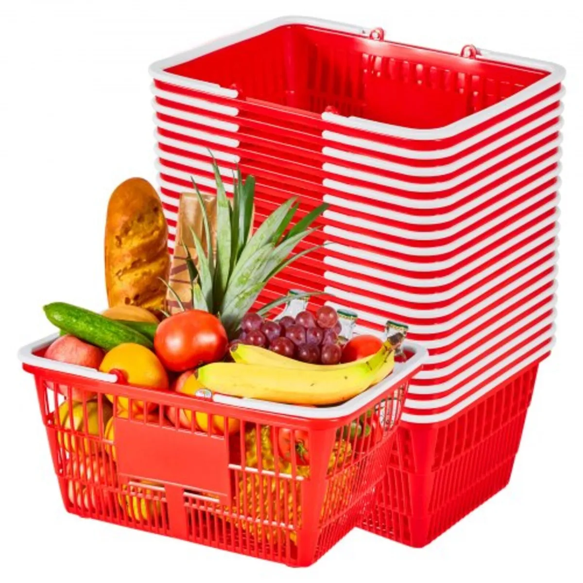Shopping Baskets, 20 PCS, 21L Stackable PE Plastic - Image 1