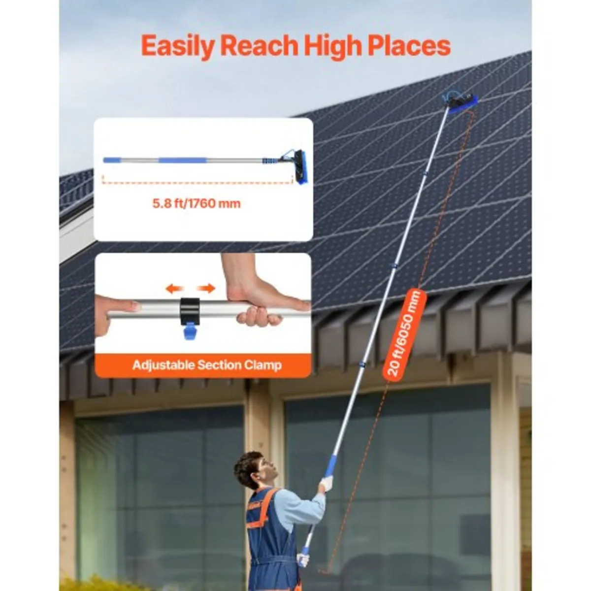 Water Fed Pole Kit, 6m Solar Panel Cleaning Pole w - Image 4