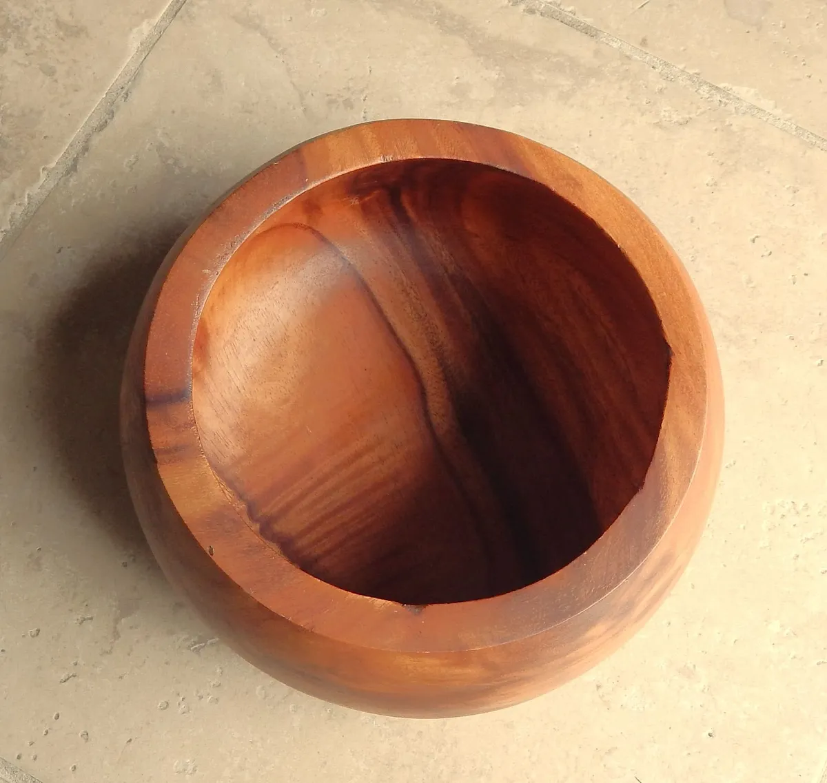Denby Teak Handmade Wooden Fruit Bowl - Image 3