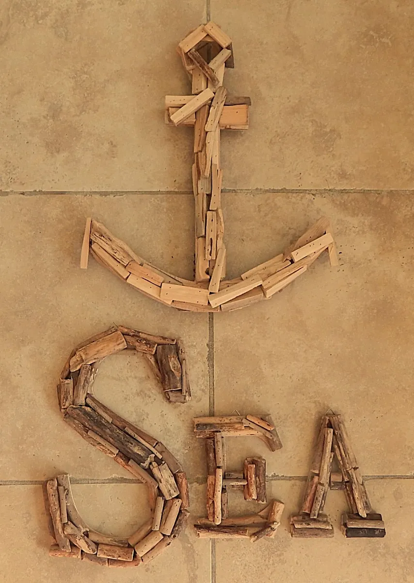 Handmade Nautical Driftwood Wall Art Pieces - Image 1