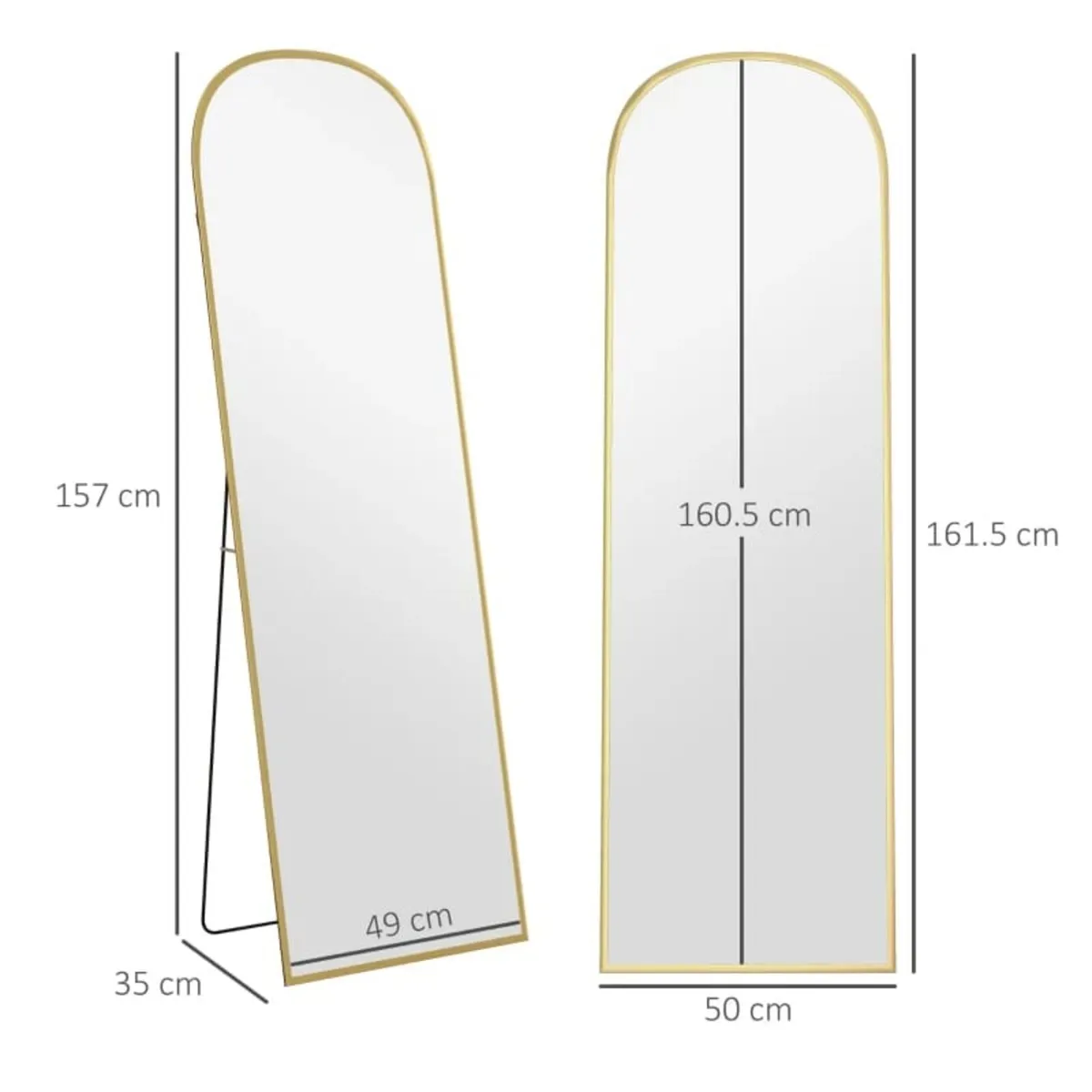162cm Aluminium Frame Standing Mirror - Gold

Feat - Image 3