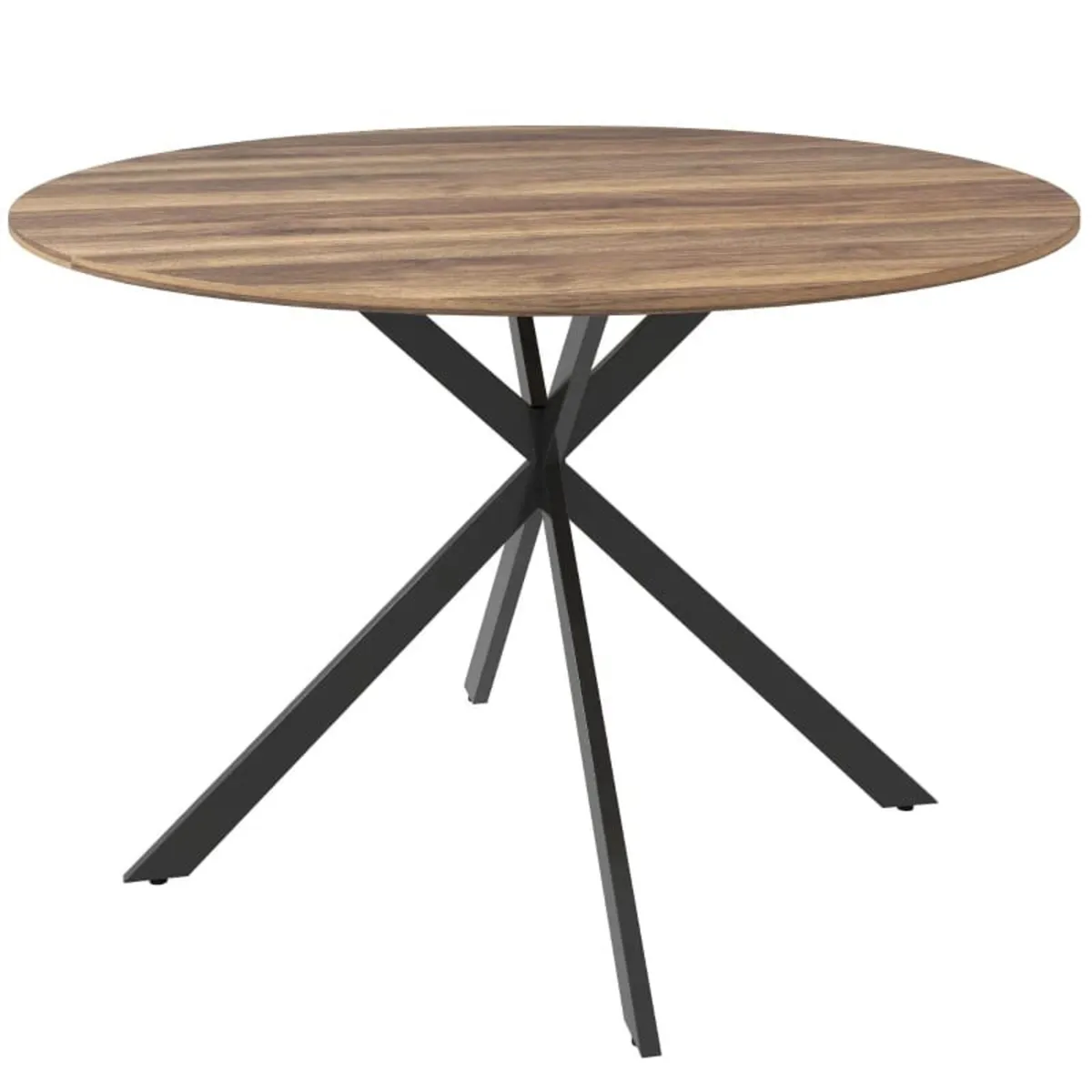 Round Dining Table for 4, 120 cm Industrial Style - Image 1