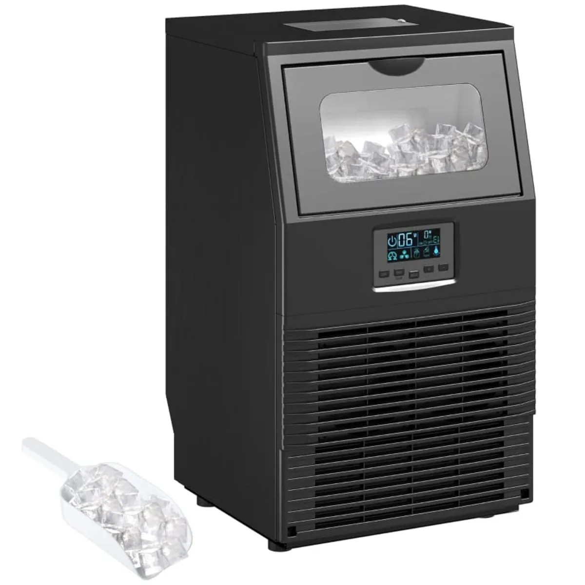 Commercial Ice Maker with 4kg Ice Storage - Black - Image 1