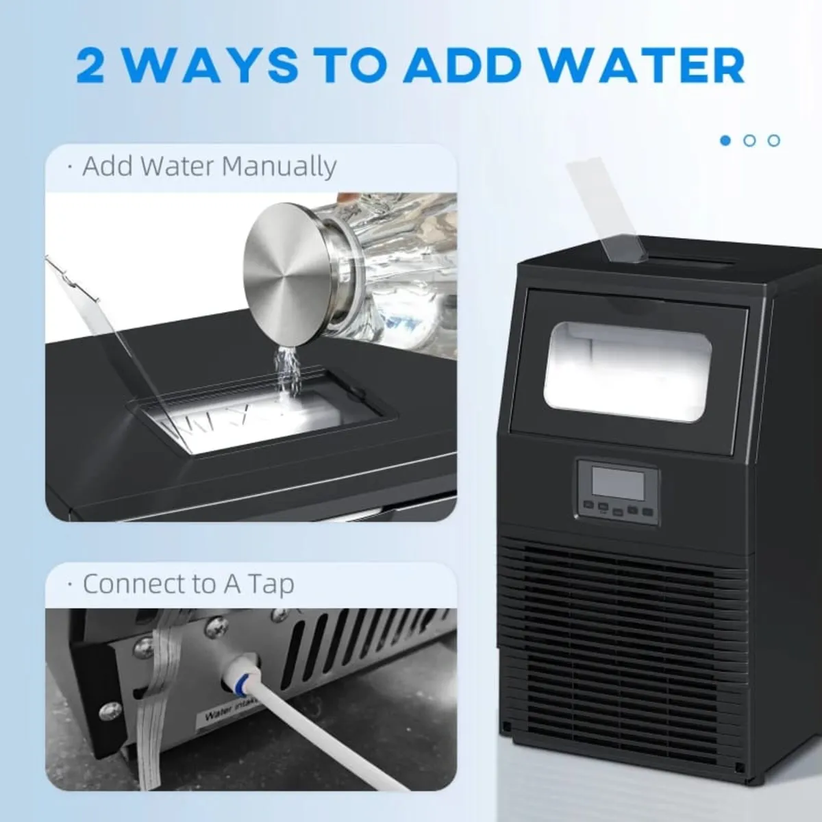 Commercial Ice Maker with 4kg Ice Storage - Black - Image 2