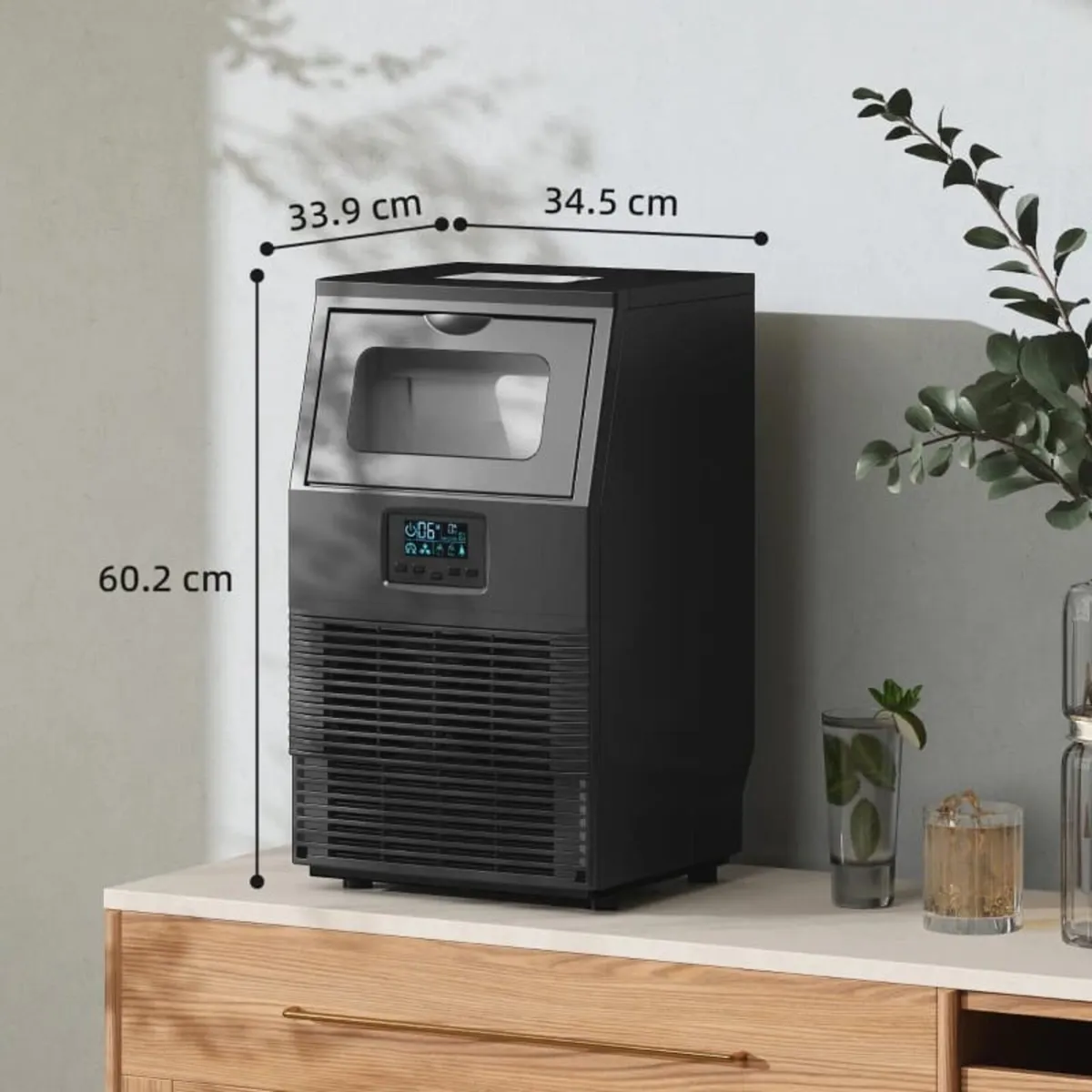 Commercial Ice Maker with 4kg Ice Storage - Black - Image 3