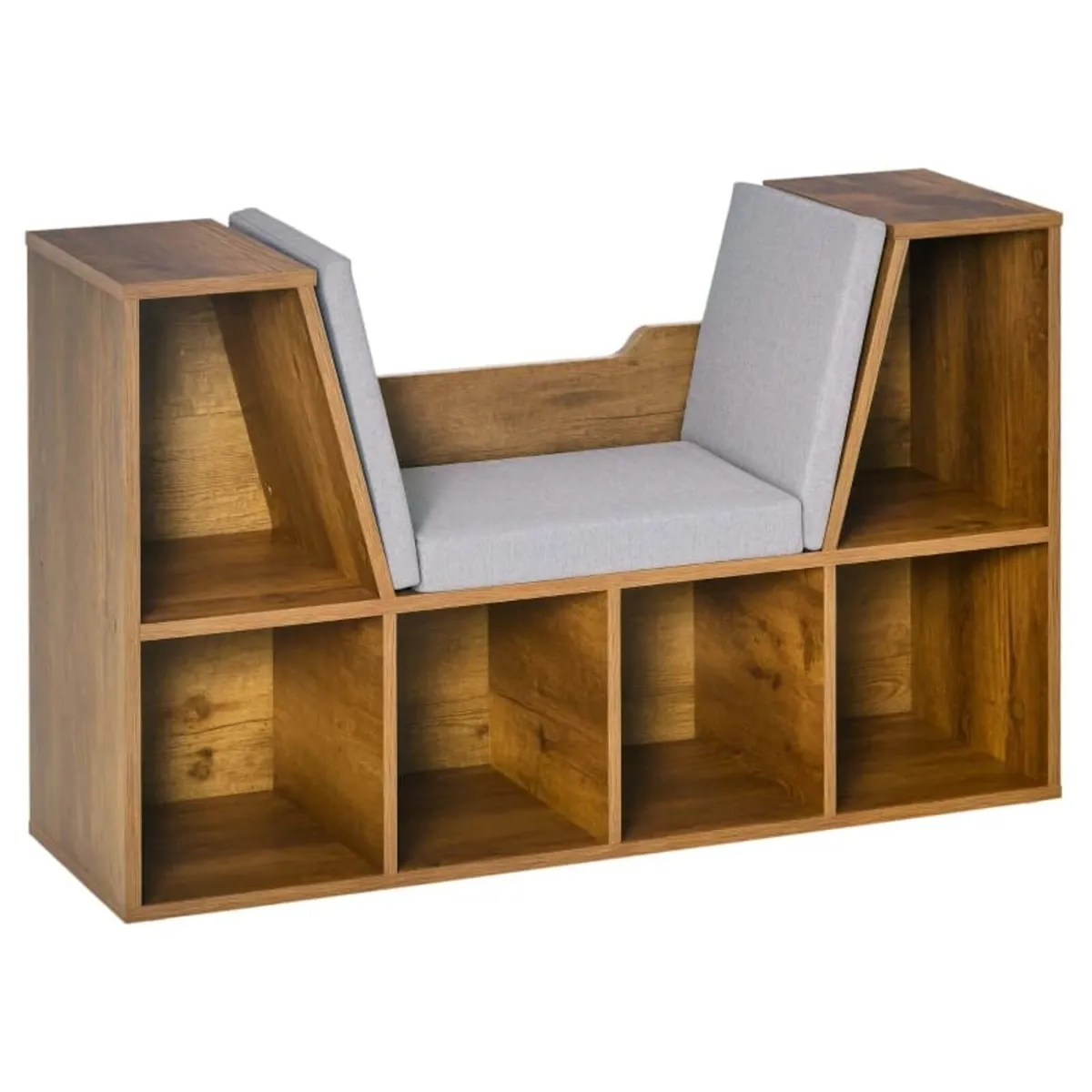 Bookcase Storage Shelf with Cushioned Reading Seat - Image 4