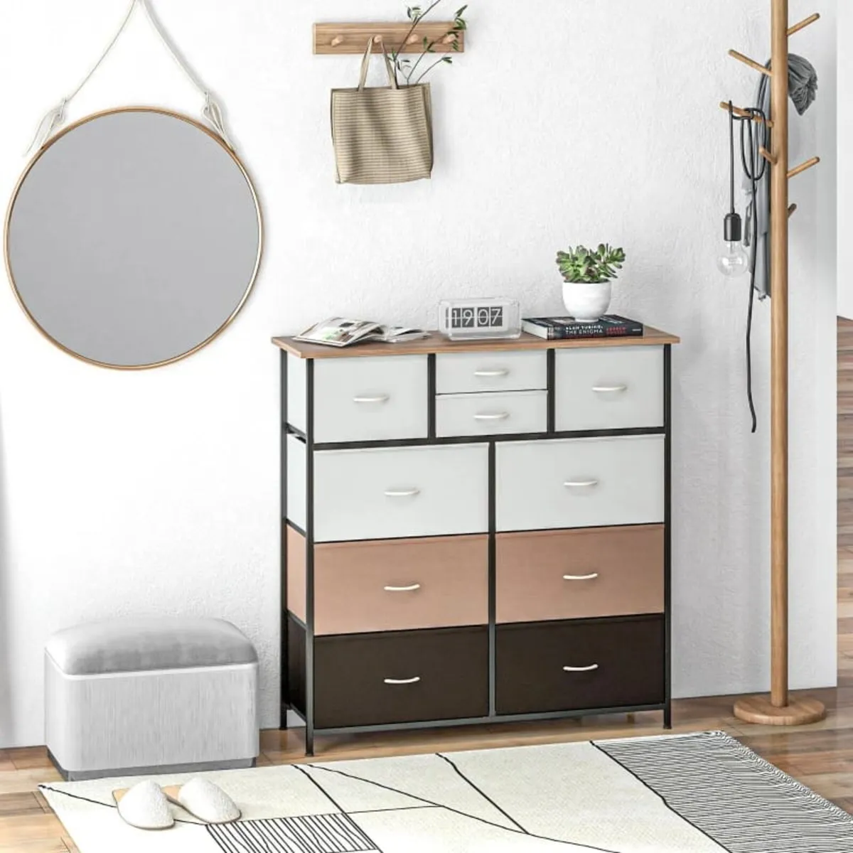 Bedroom Chest of Drawers, 10 Drawer Dresser with F - Image 3