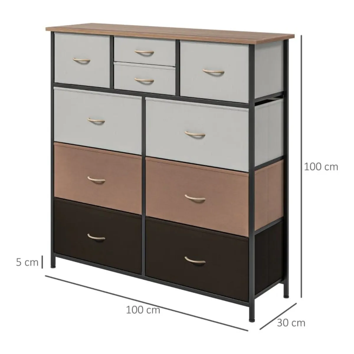 Bedroom Chest of Drawers, 10 Drawer Dresser with F - Image 4