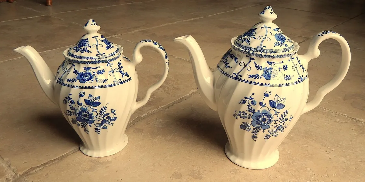 2 Johnson Bros Indies Design Ironstone Coffee Pots - Image 1