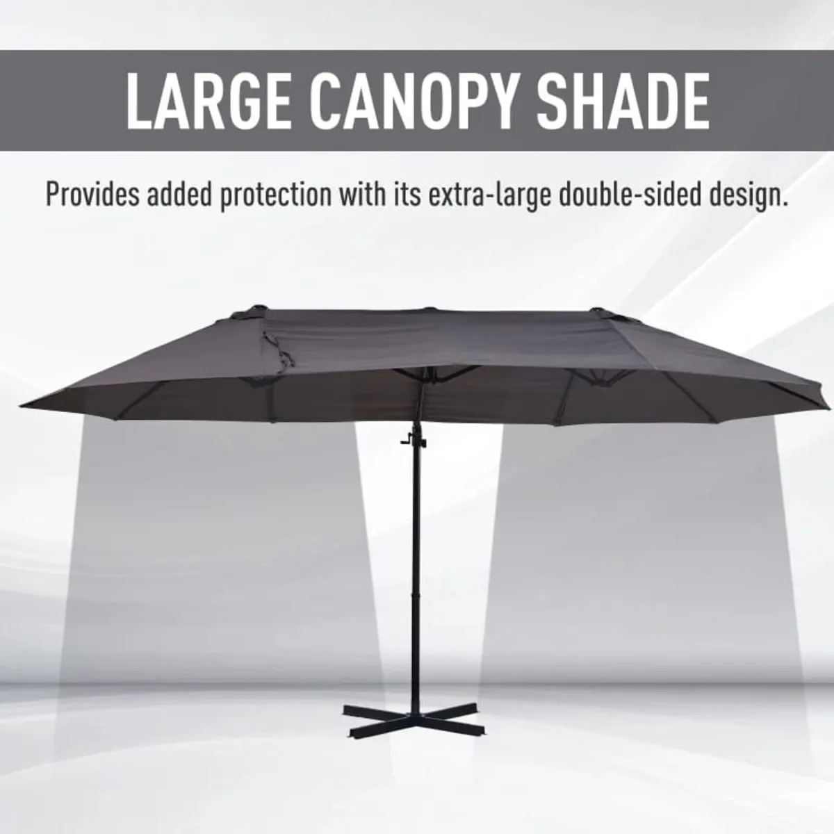 Double Parasol Patio Umbrella Garden Sun Shade w/ - Image 4