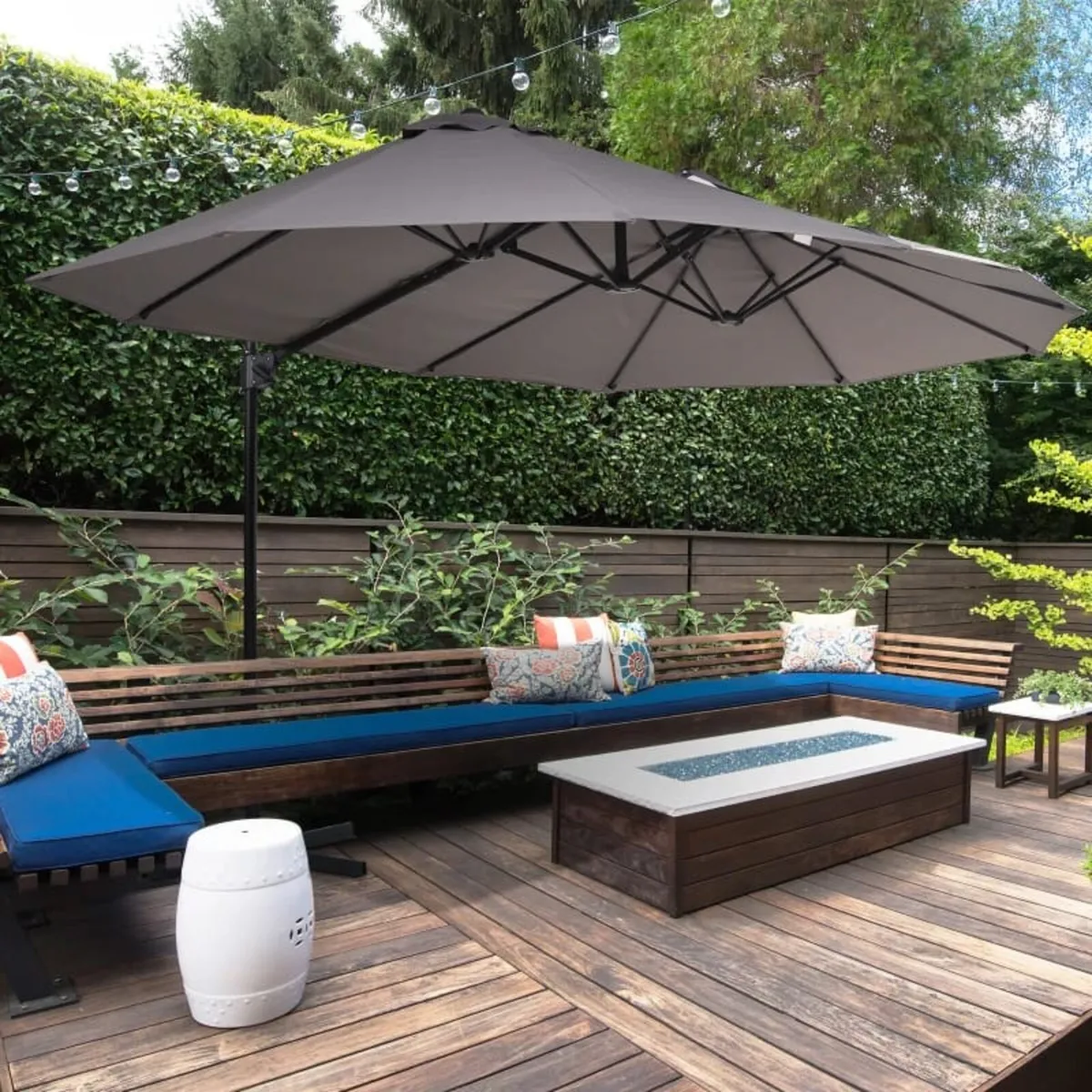 Double Parasol Patio Umbrella Garden Sun Shade w/ - Image 1