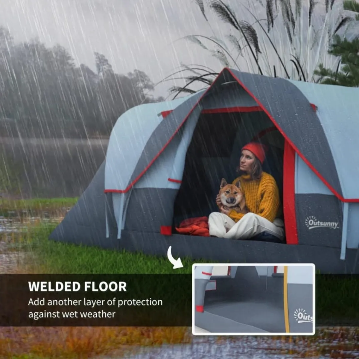 5-6 Man Dome Camping Tent Hiking Shelter UV Protec - Image 4