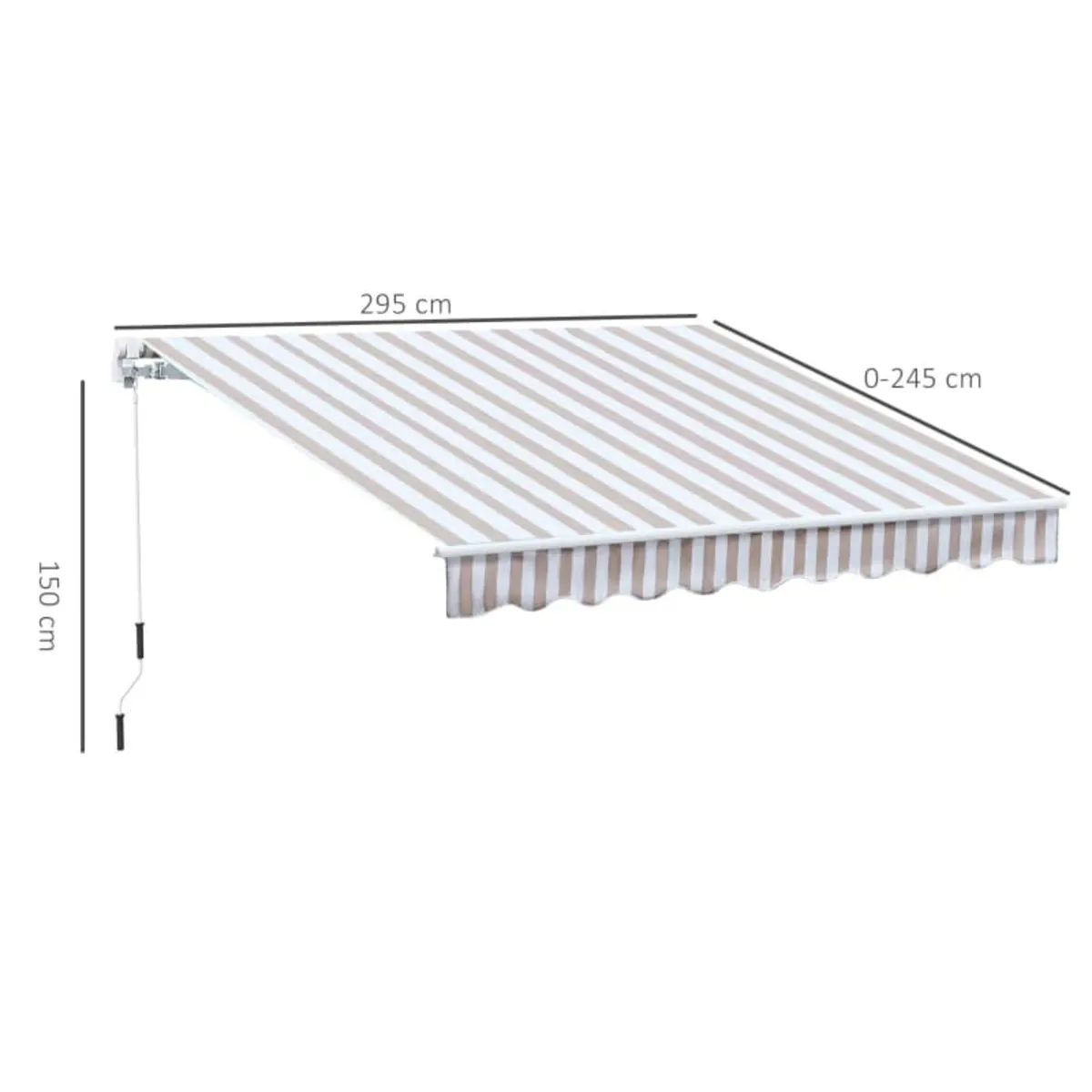 10' x 8' Manual Retractable Sun Shade Patio Awning - Image 3