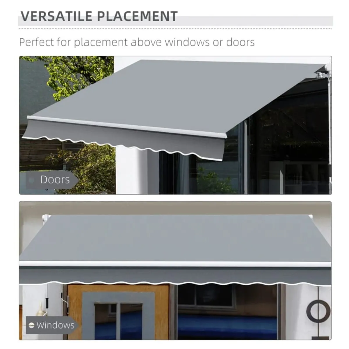 4 x 2.5m Manual Retractable Patio Awning Window Do - Image 4