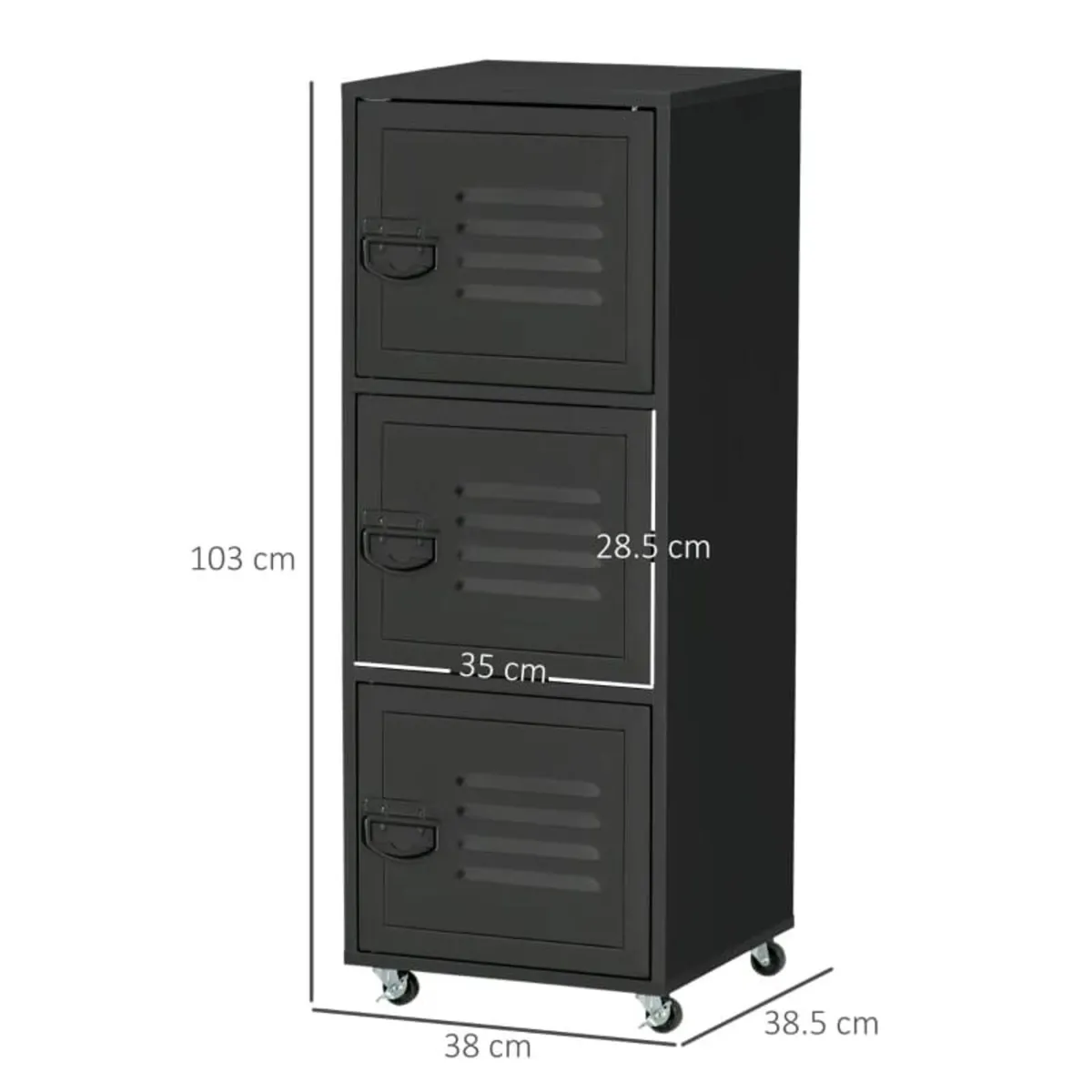 Vertical File Cabinet, Rolling Filing Cabinet with - Image 2