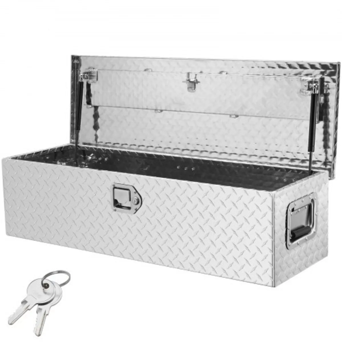 Truck Bed Tool Box, Diamond Plate Tool Box with Si - Image 1