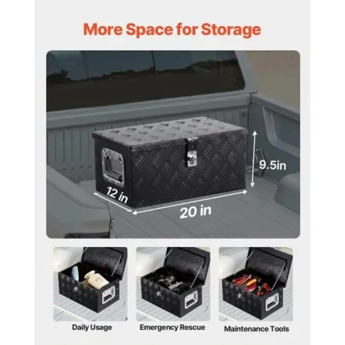 Truck Bed Tool Box, Pickup, RV, 20"x12"x9.5"(508x3 - Image 2