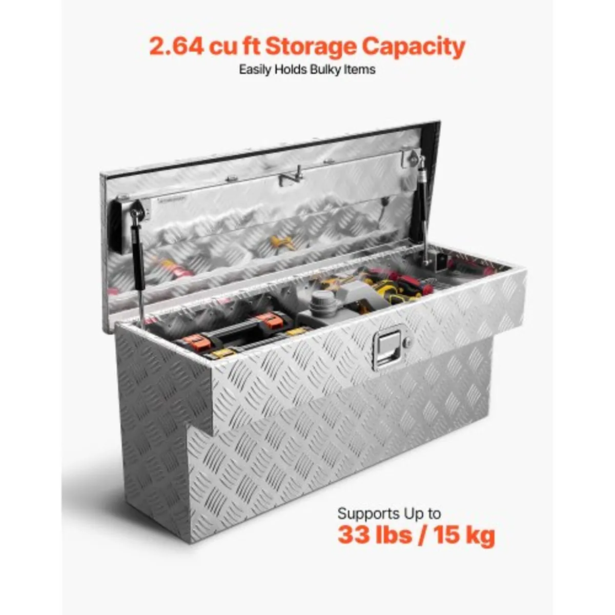 Heavy Duty Aluminum Tool Box with Tread Patterns, - Image 4