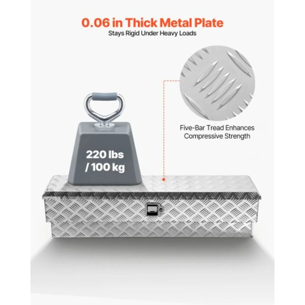 Truck Bed, RV, Trailer, 1219 x 340 x 330 mm, Silve - Image 4