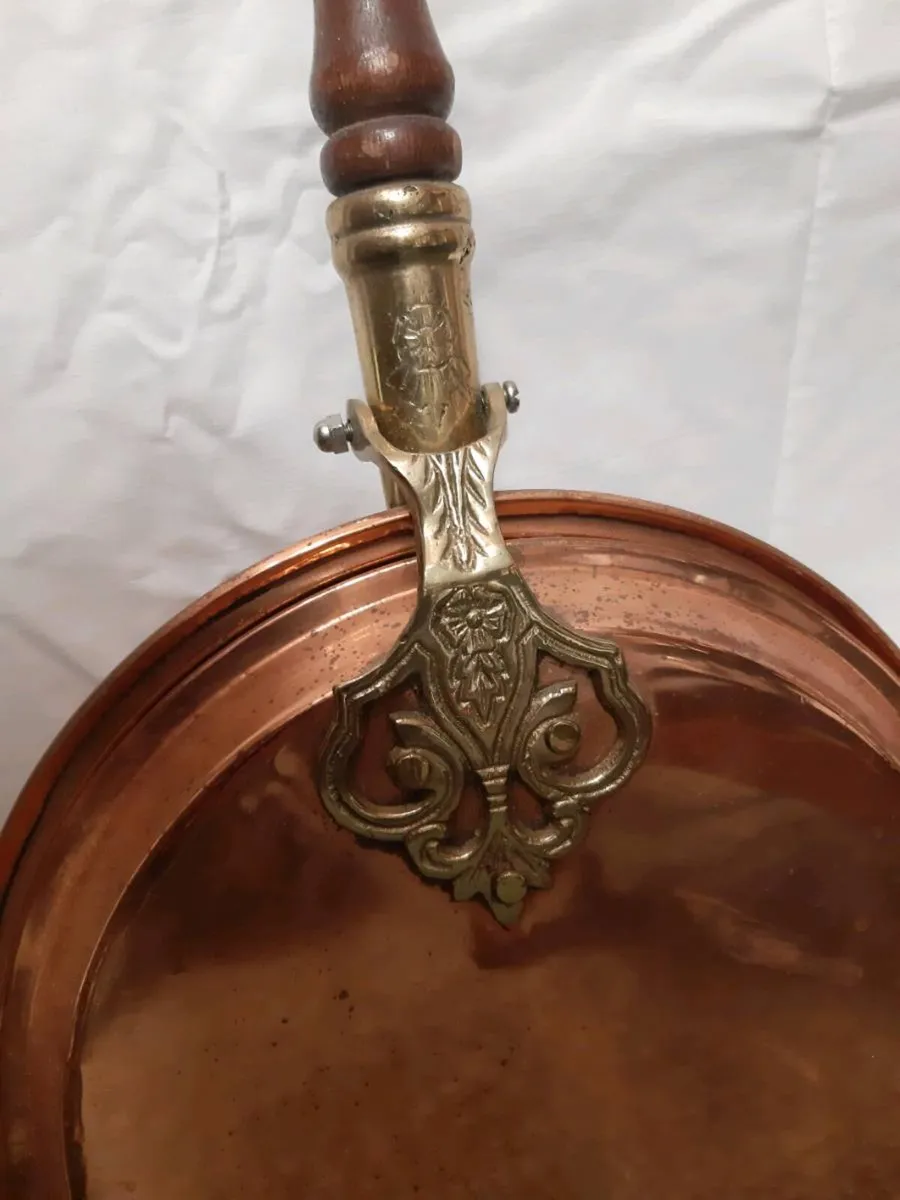Antique copper & brass bed warmer - Image 2