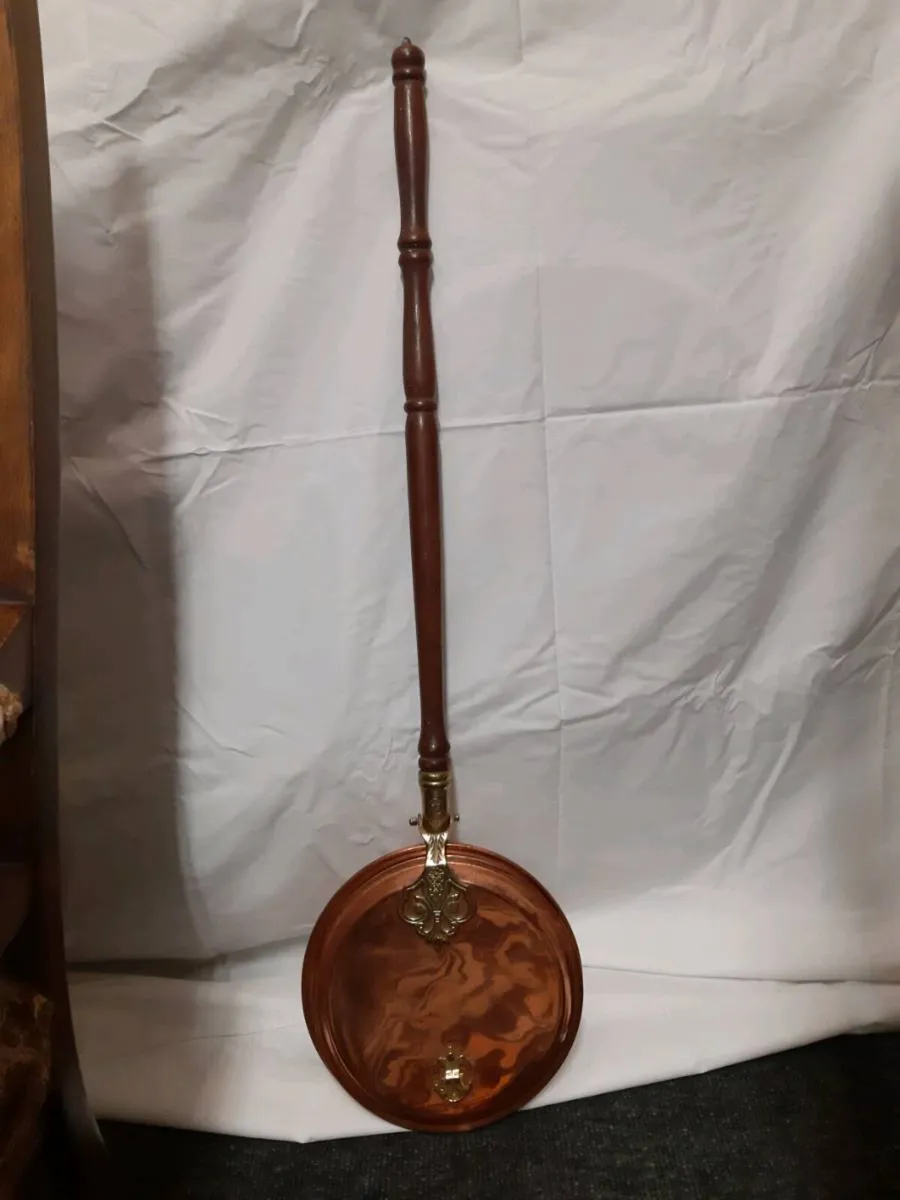 Antique copper & brass bed warmer - Image 3